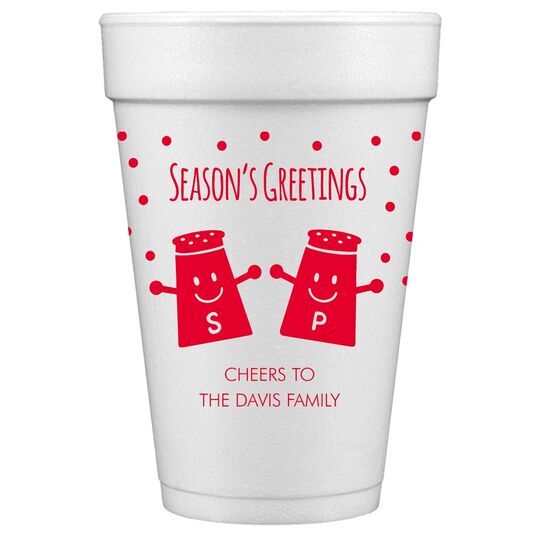 Season's Greetings Styrofoam Cups